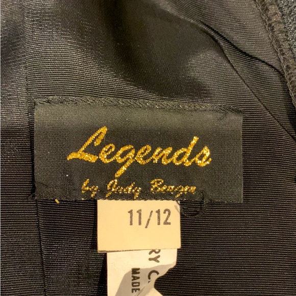 COCKTAIL DRESS VINTAGE SATIN WITH RHINESTONE TRIM LEGENDS BY JUDY BERGER - Picture 6 of 7